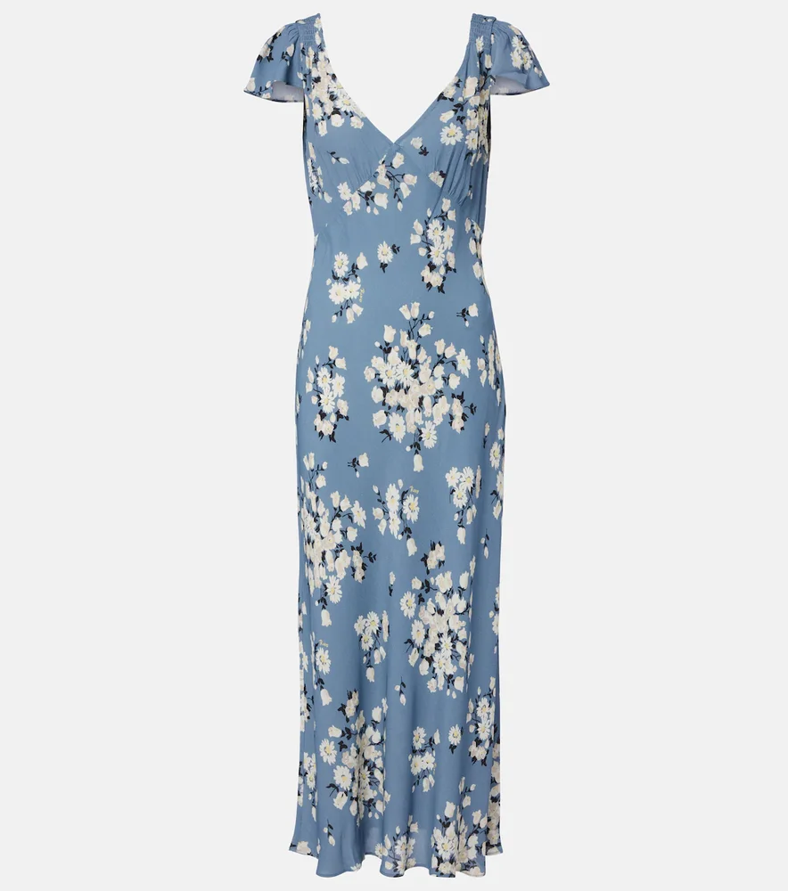 Cathy floral crêpe midi dress