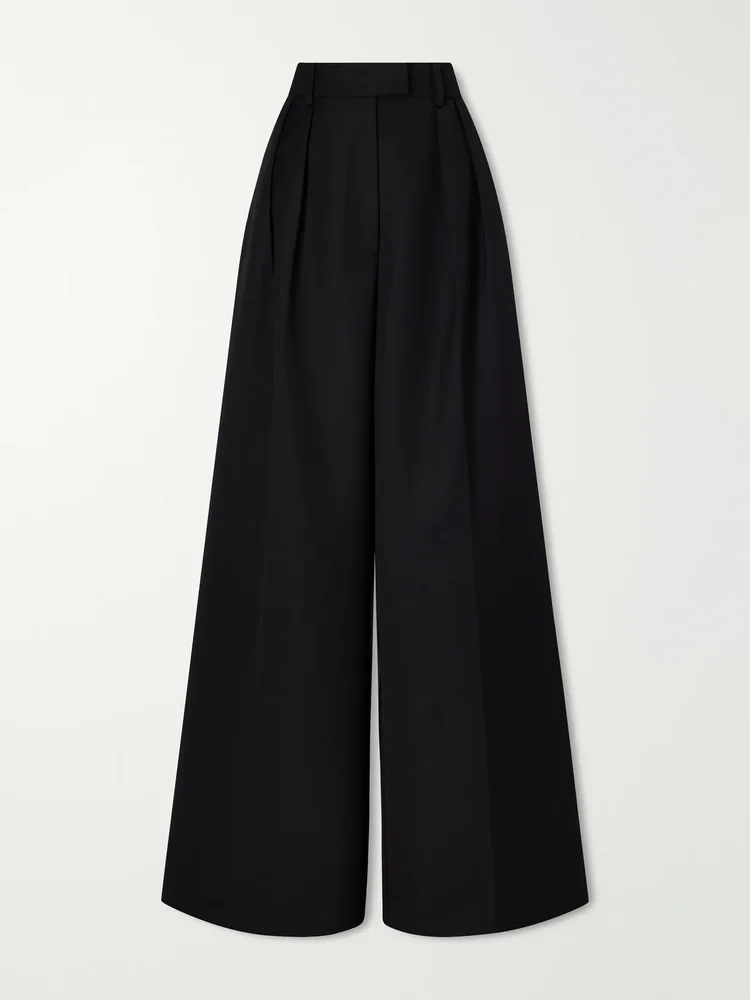 lou pleated woven wide leg pants