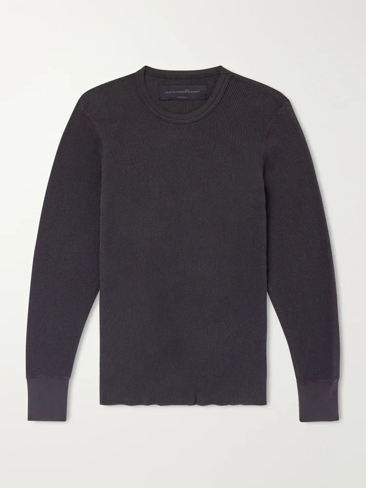 Waffle-Knit Cotton Sweater