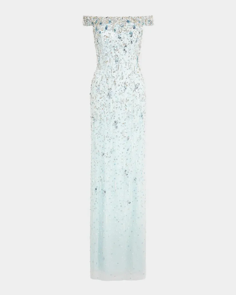 Jessie Embellished Off-The-Shoulder Gown