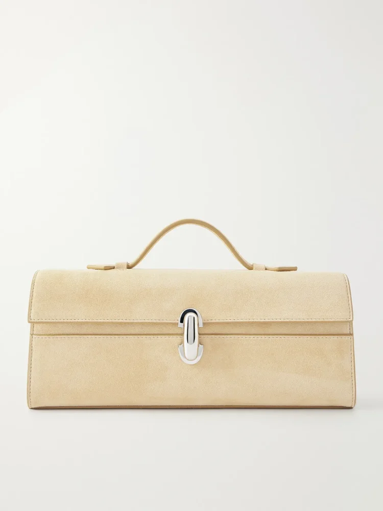 Slim Symmetry suede tote