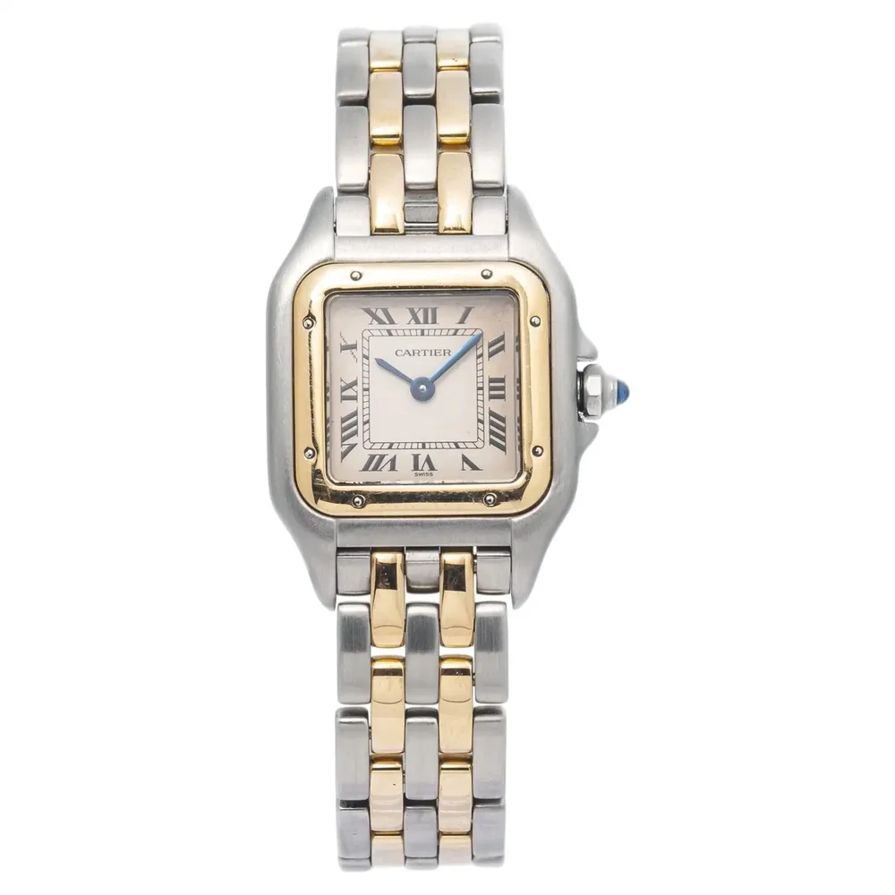Pre-Owned Panthère de Cartier W25029B6 Two-Tone Silver Dial Watch, 22mm