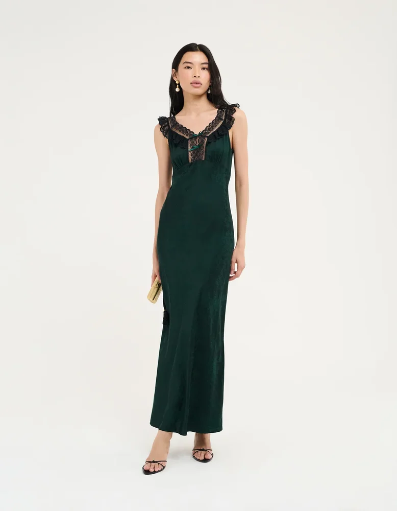 Windsor Maxi Dress | Emerald Jacquard