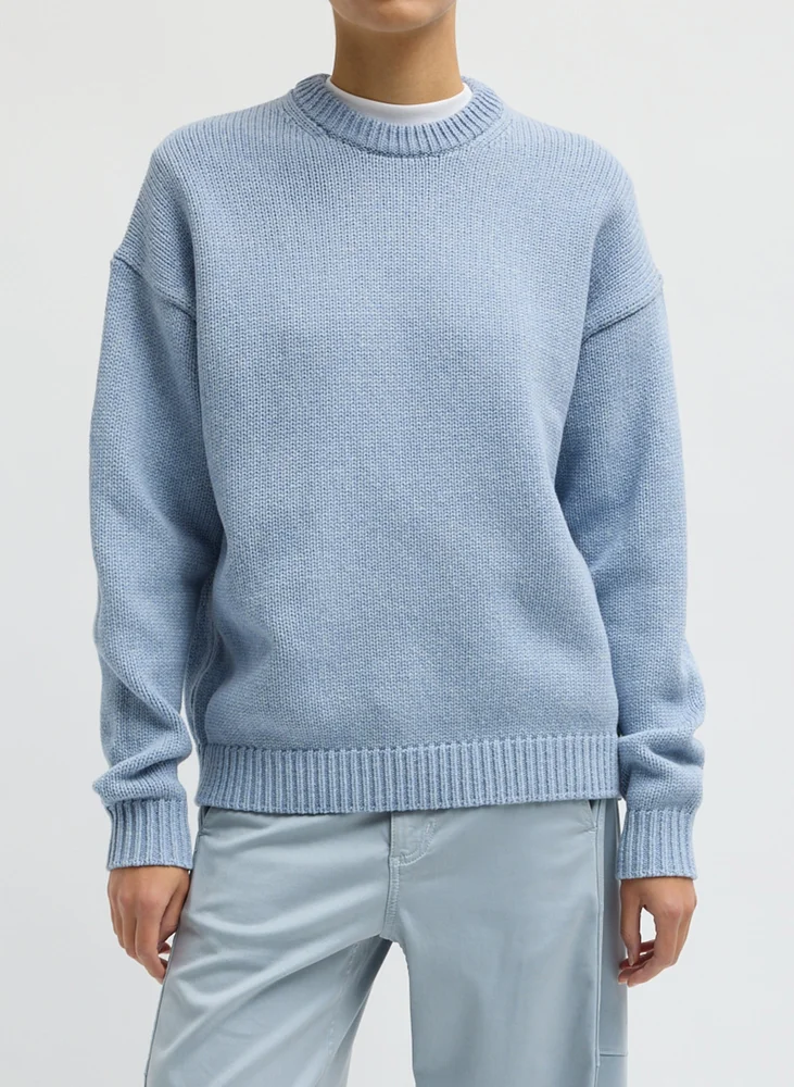 Cotton Wool Crewneck Easy Pullover