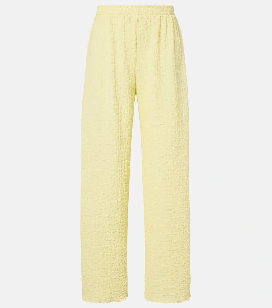 Mika seersucker wide-leg pants
