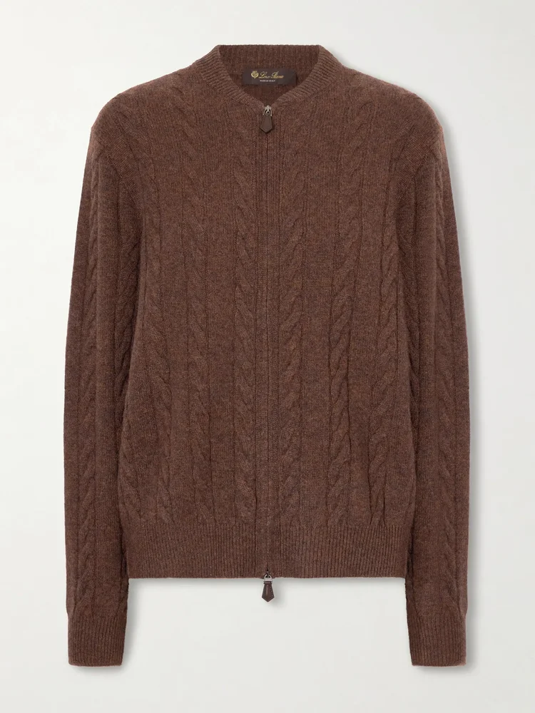 Cedar cable-knit cashmere cardigan