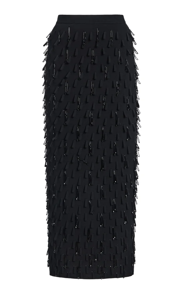 Bree Bead-Embellished Knit Midi Skirt