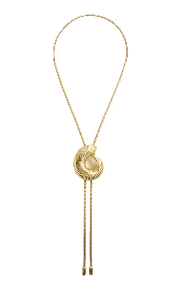 The Delphine In Gold With Gold Rutilated Quartz