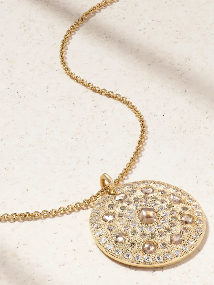 Talisman Medal Large 18-karat gold diamond necklace