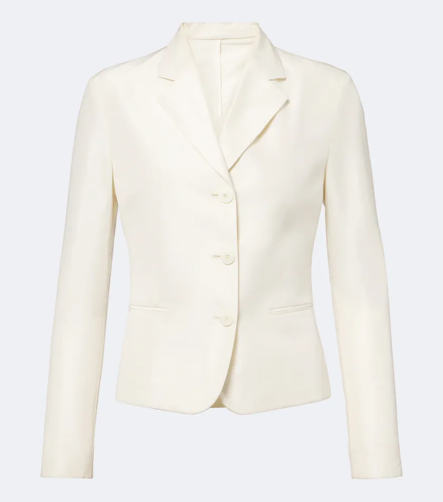 Single-breasted silk faille blazer