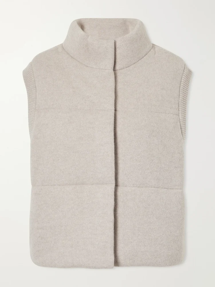 Montana ribbed cashmere puffer vest