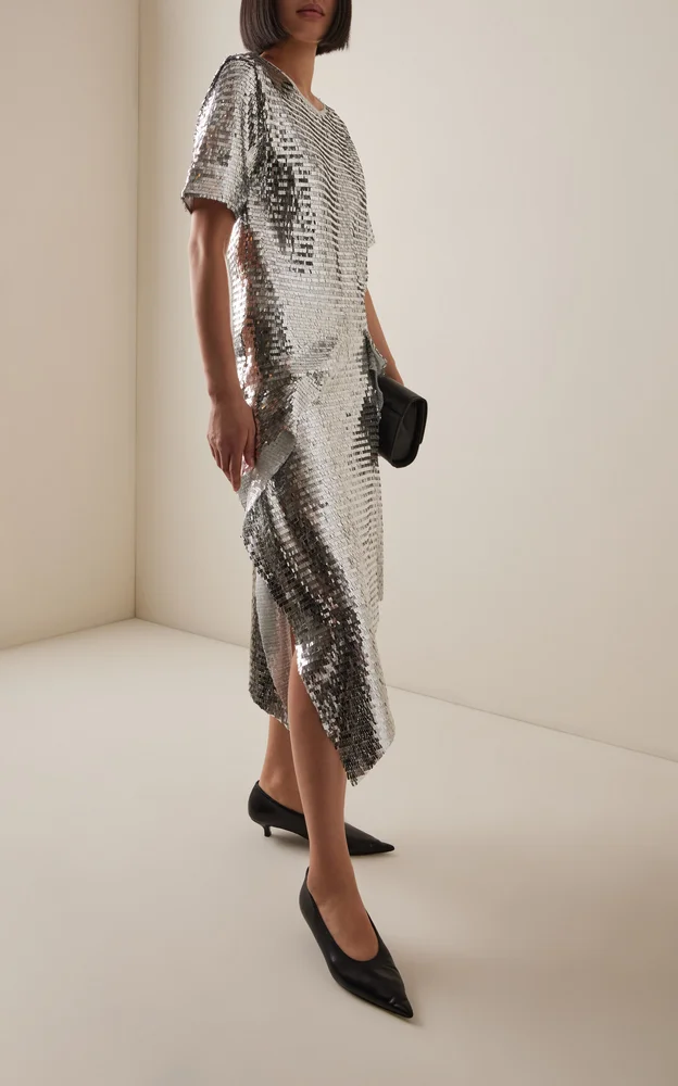 Collage Sequined Midi Skirt