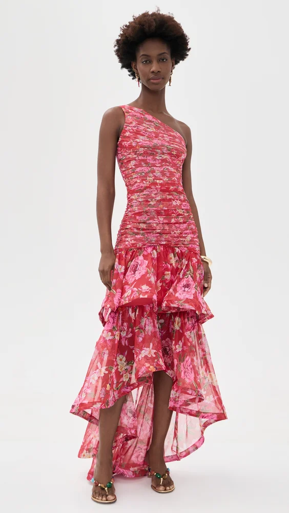 Peony Asymmetrical Maxi Dress