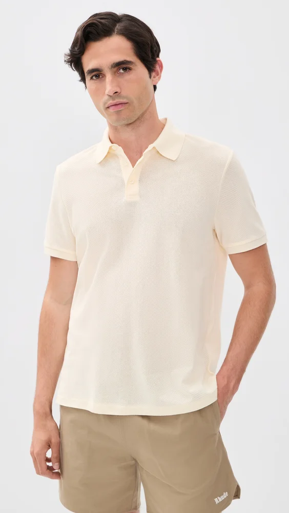 Textured Pique Knit Polo