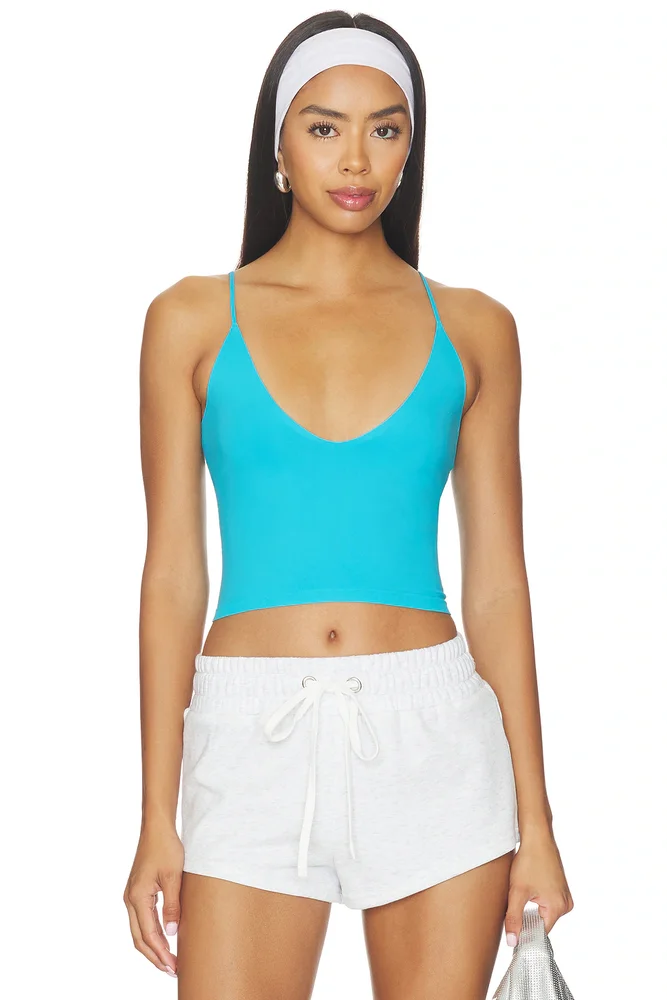 John Galt White & Blue Floral Edith Tank Top