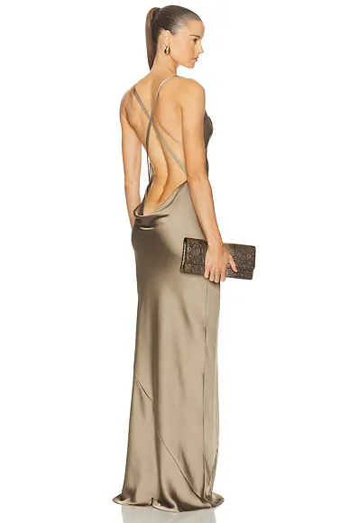 Cross Back Bias Gown