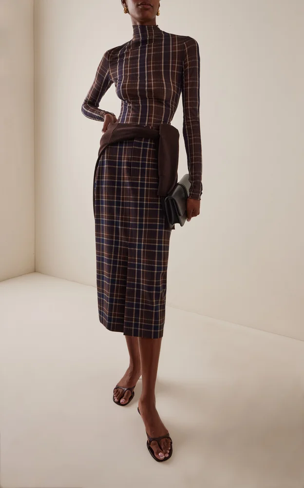 The Meyer Plaid Midi Skirt