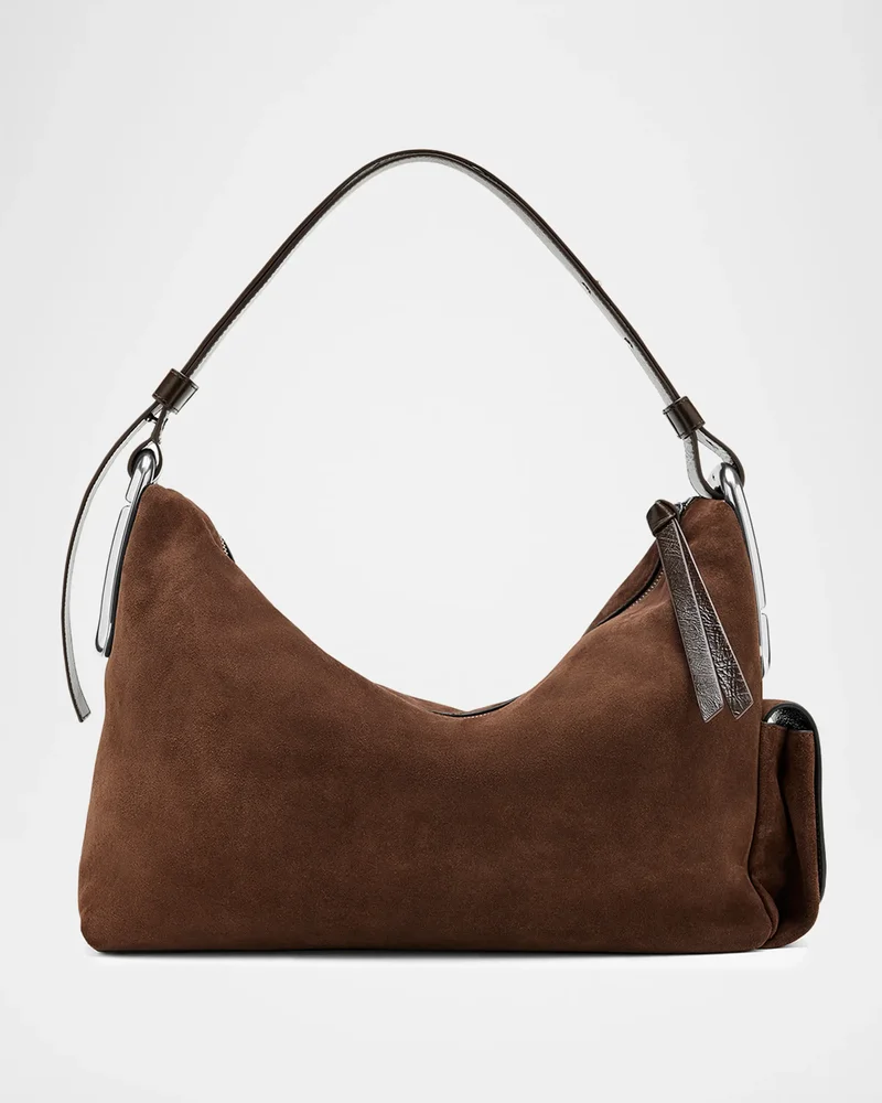 Scene Large Suede Hobo Bag