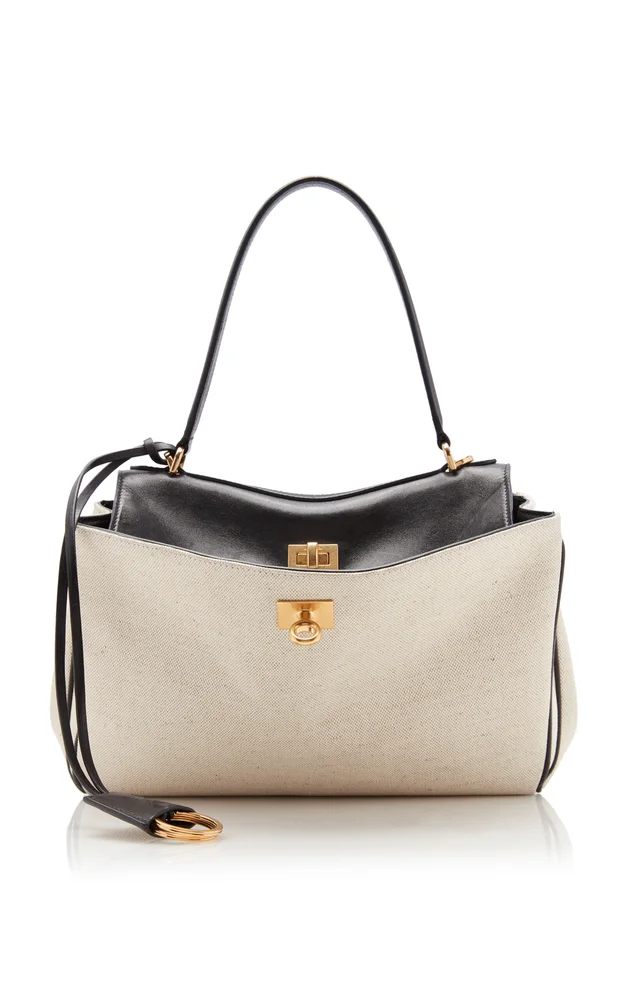 Rodeo Small Canvas and Leather Top Handle Bag