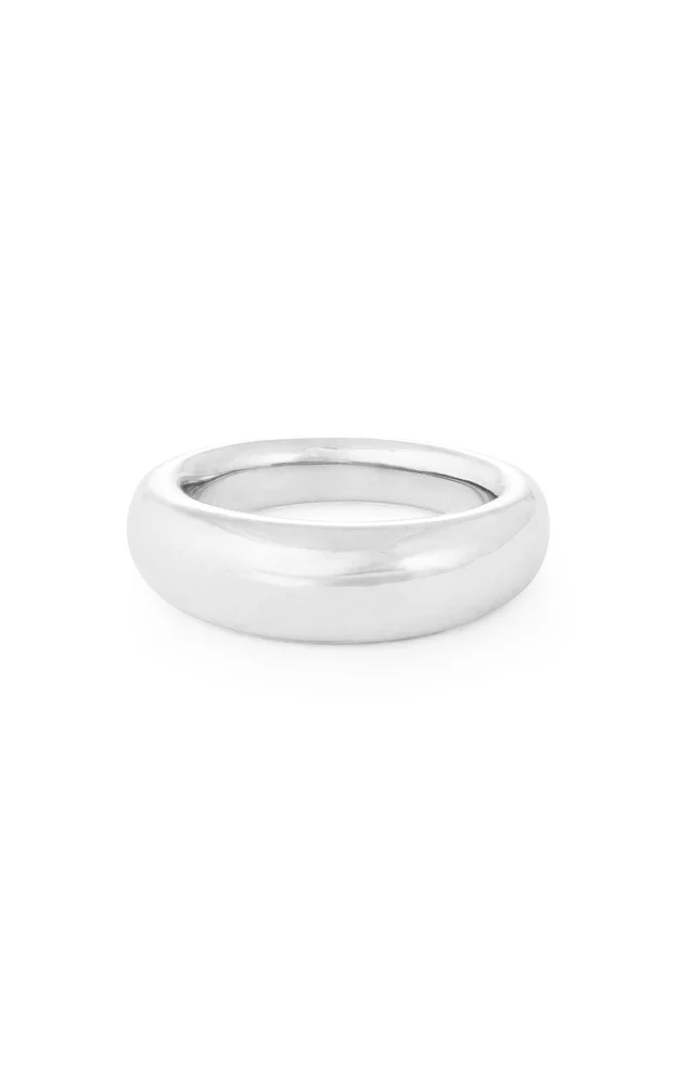 French Dome 18K White Gold Ring