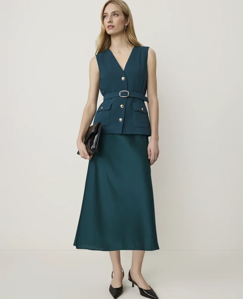 Belted Vest Slip Dress
