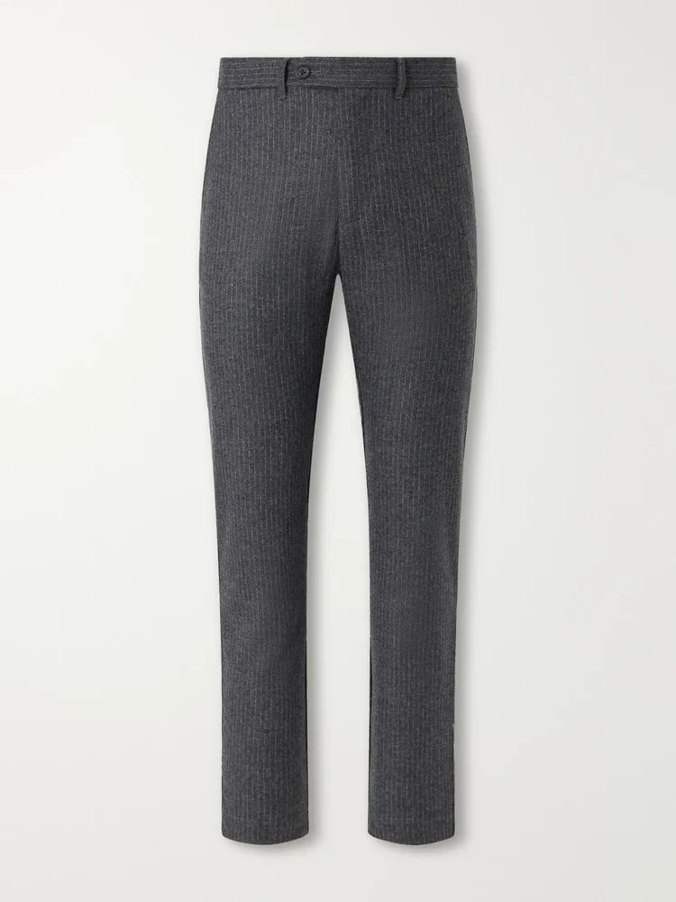 Taylor Tapered Pinstriped Wool-Blend Felt Trousers