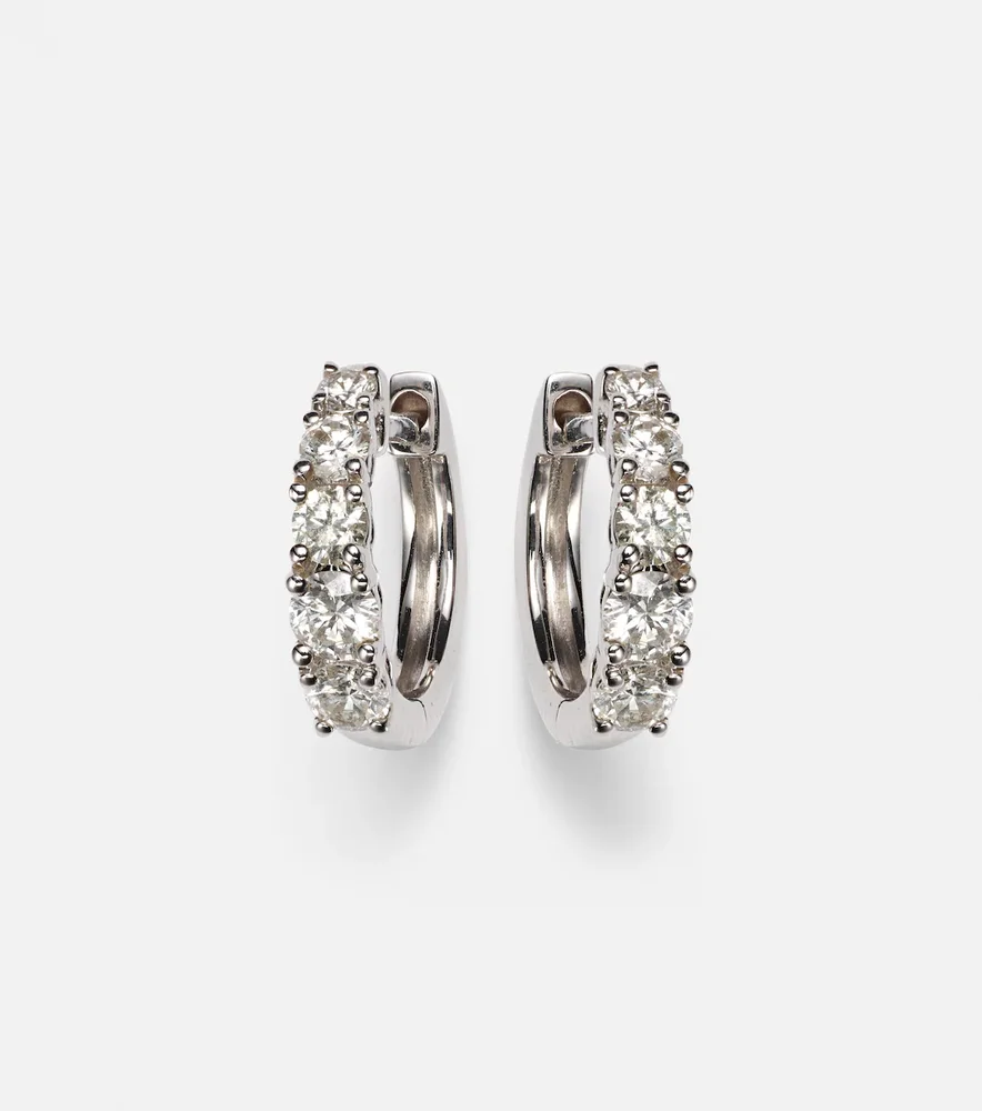 Huggie 18kt gold earrings with diamonds