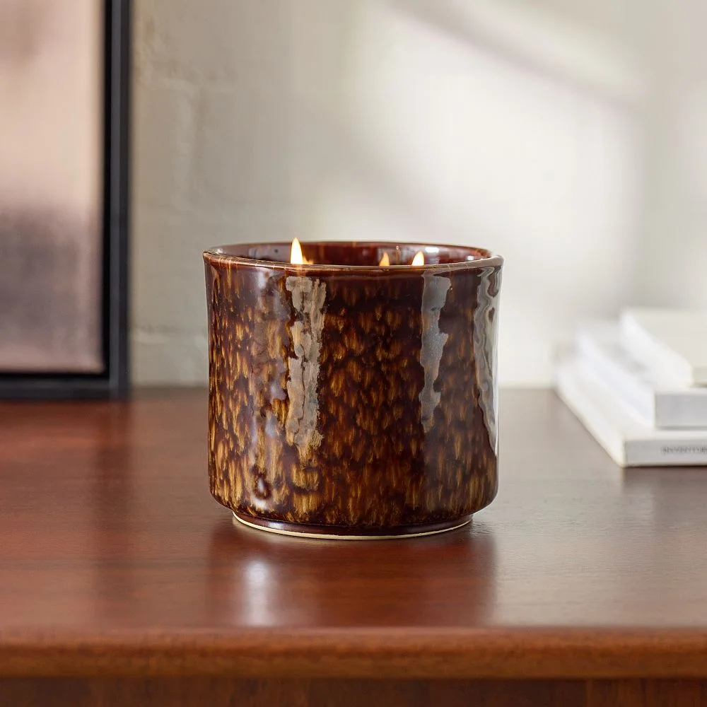 Tavi Ceramic Filled Candle, Amber Bergamot