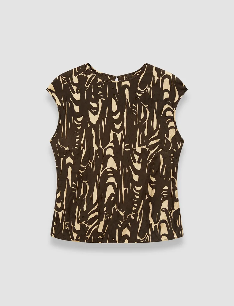 Zeyna Printed Crinkle Top
