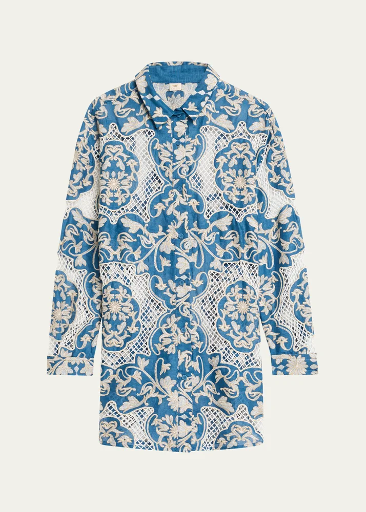 Agua by Agua Bendita Cecilia Ribbons Button-Front Shirt