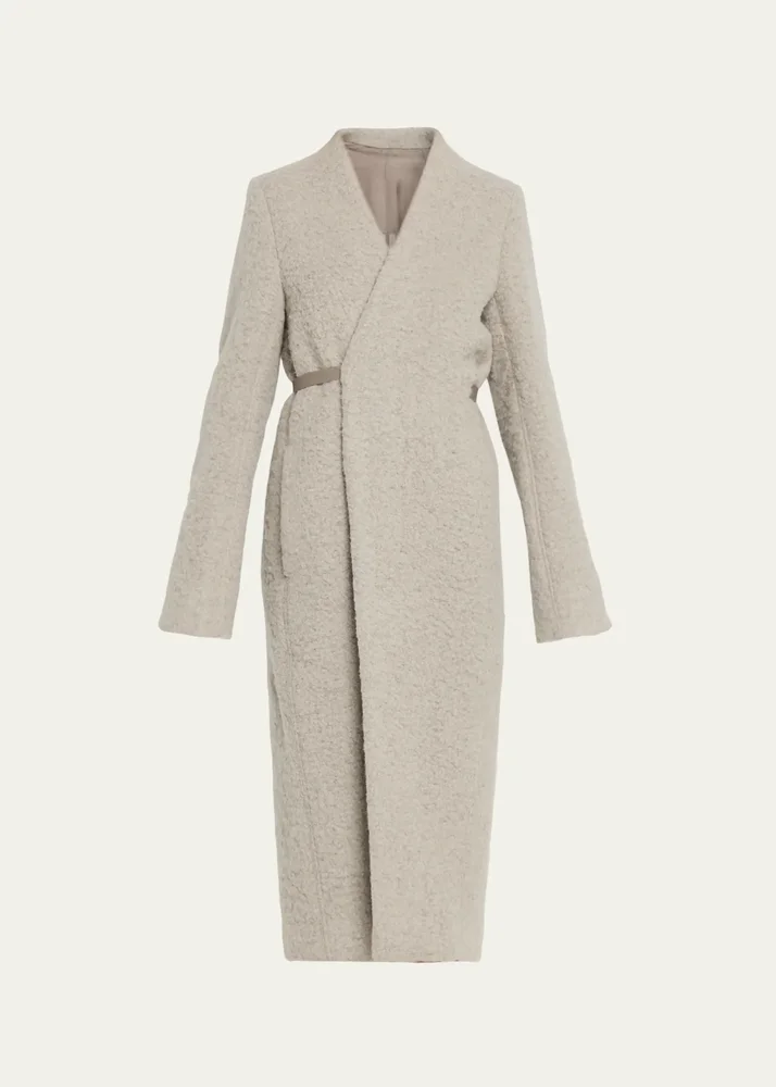 Soft Alpaca-Blend Cyclops Long Wrap Coat