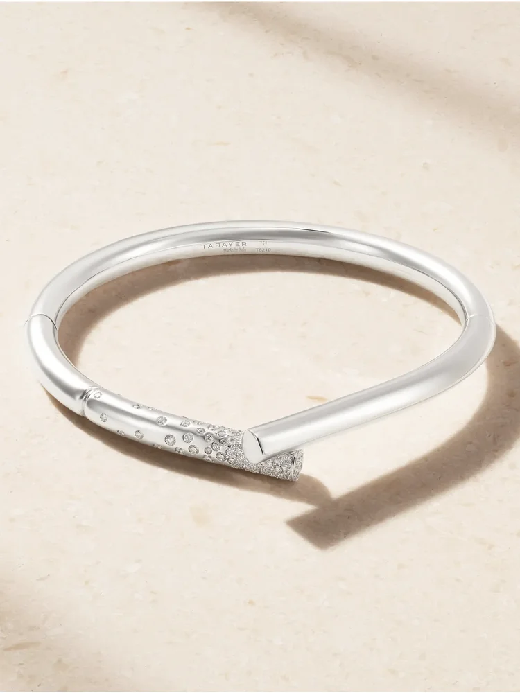Oera 18-karat white gold and diamond bangle