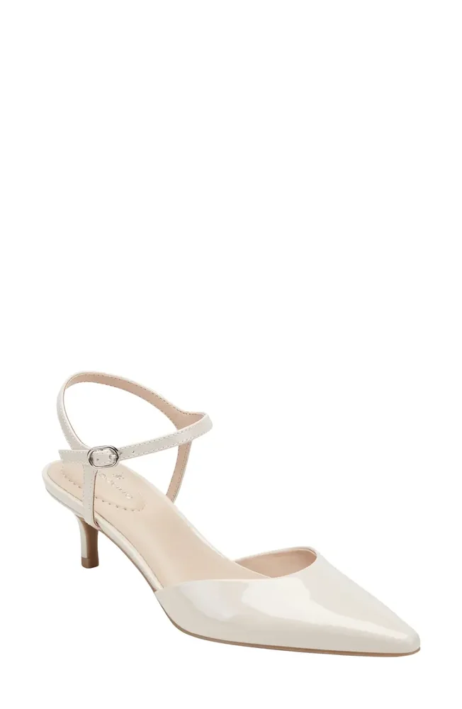 Rose Ankle Strap Pointed Toe Kitten Heel Sandal