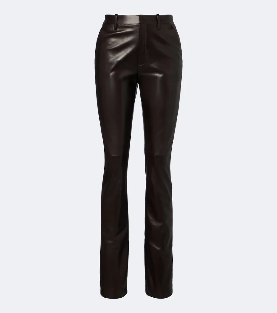 Leather slim pants