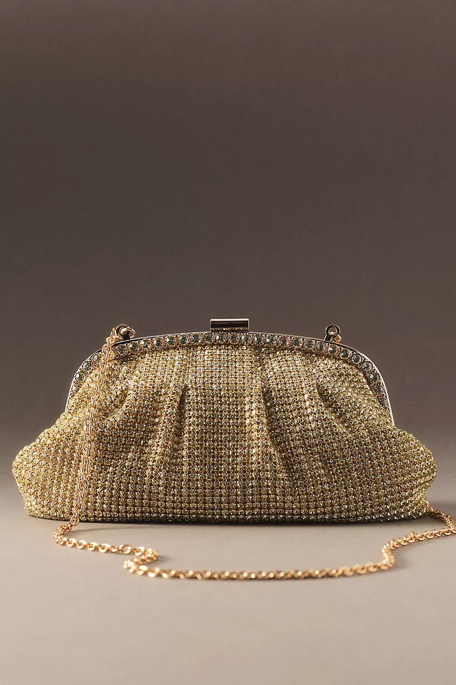 Khari Rhinestone Pleated Clutch