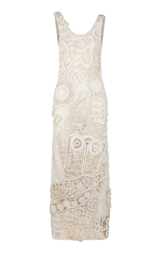 India Freeform Crochet Silk-Cotton Maxi Dress