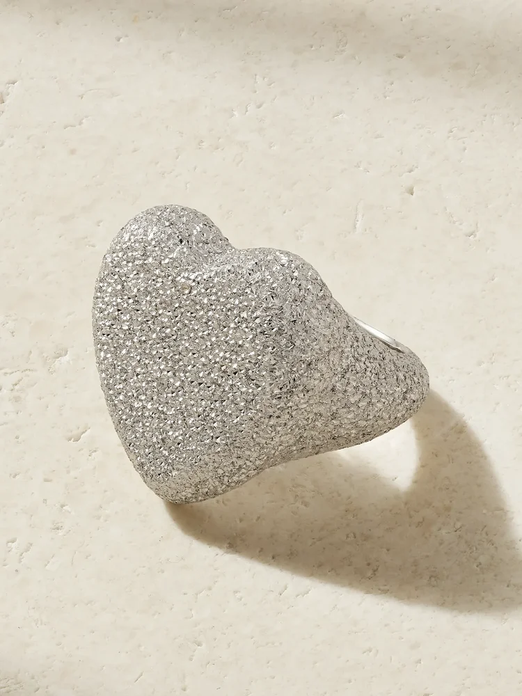 Cuore 18-karat white gold ring