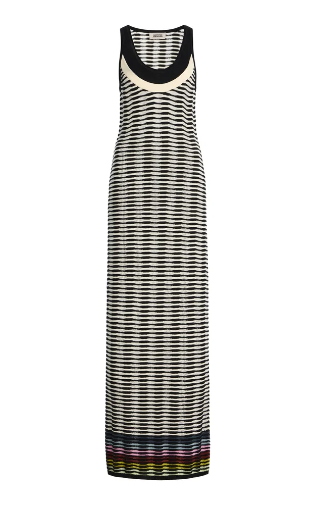 Wave Knit Cotton Maxi Dress