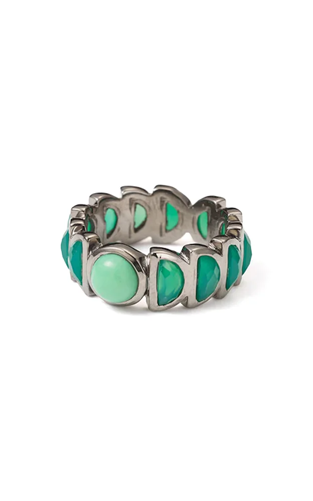 Luna Band Sterling Silver Chrysoprase Ring