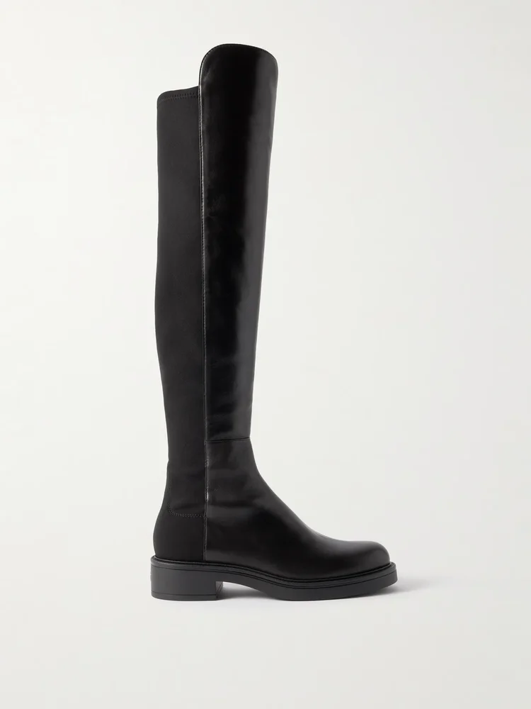 5050 Celia stretch-paneled leather over-the-knee boots