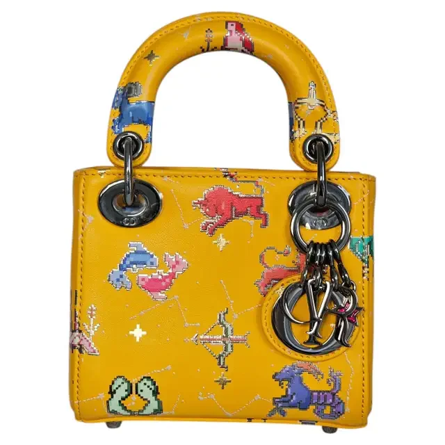Christian Dior Lady Dior Bag Limited Edition Pixel Zodiac Printed Calfskin Mini
