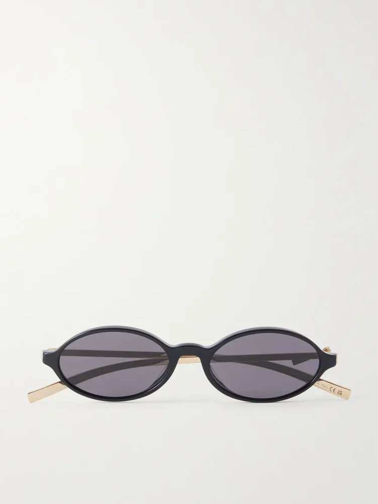 Dior Bow R2I oval-frame acetate and gold-tone sunglasses
