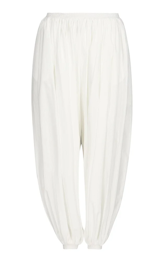 Balloon Cotton Wide-Leg Pants