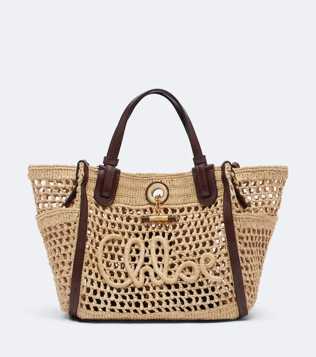 Iconic Large raffia tote bag