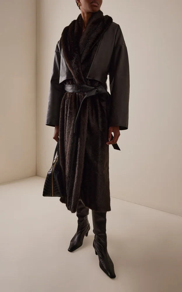 Layered Faux-Fur Coat