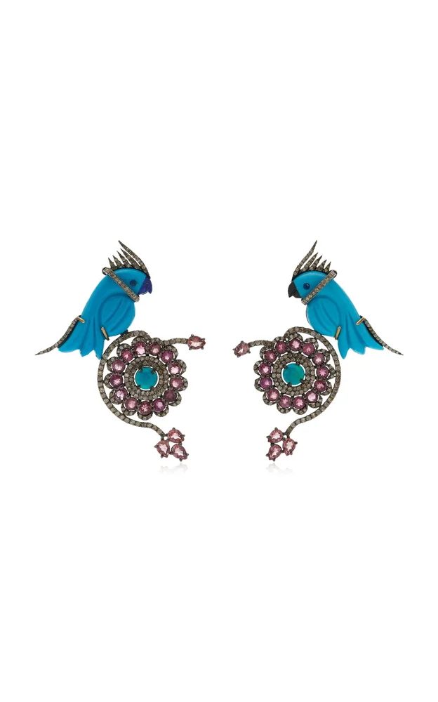 14K Yellow Gold Multi-Stone Earrings