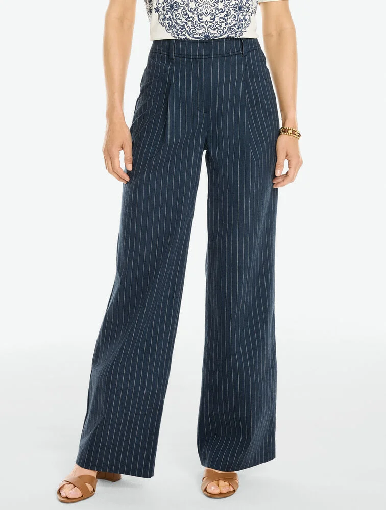Wide Leg Pants - Pinstripe
