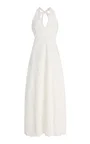 Salma Eyelet Cotton Maxi Halter Dress