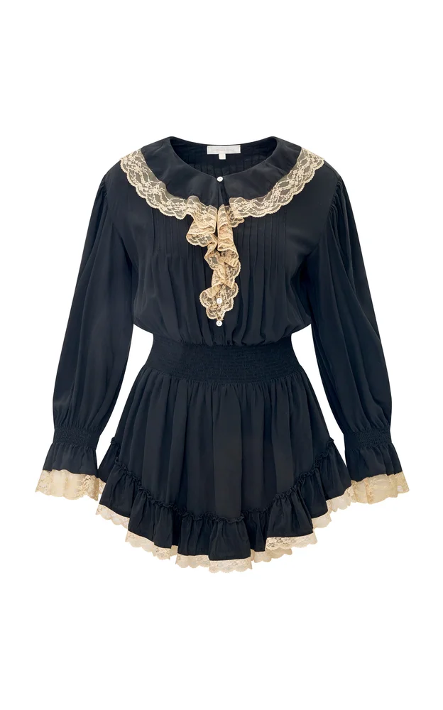 Sofratine Lacey Washed Silk Mini Dress