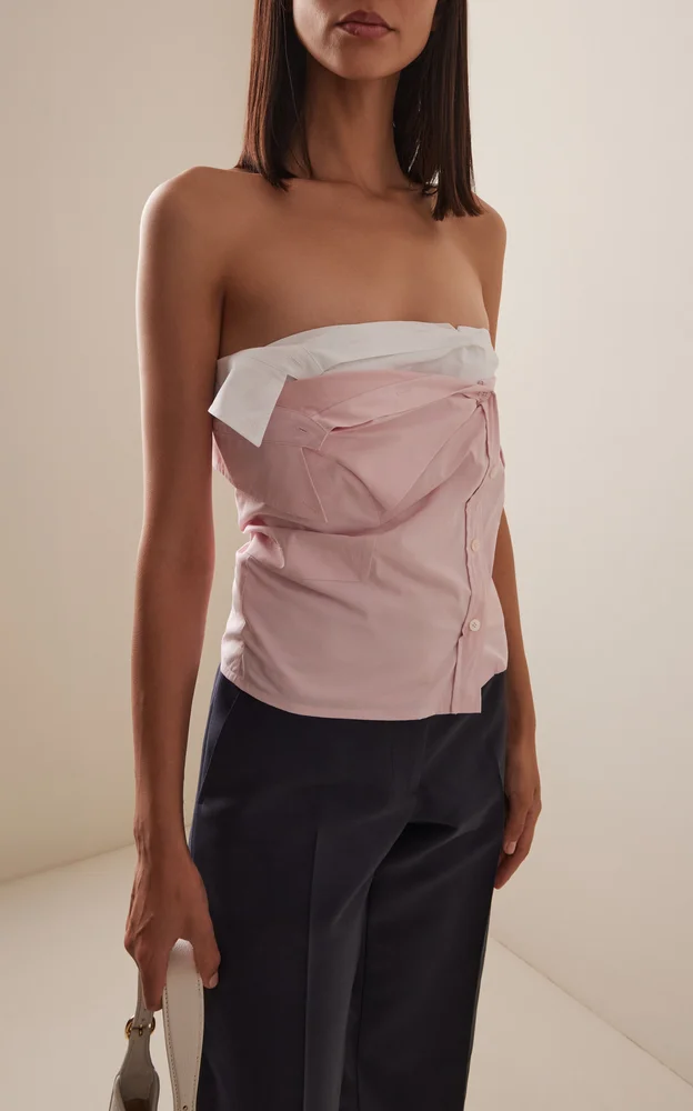 Cotton Poplin Bustier Top